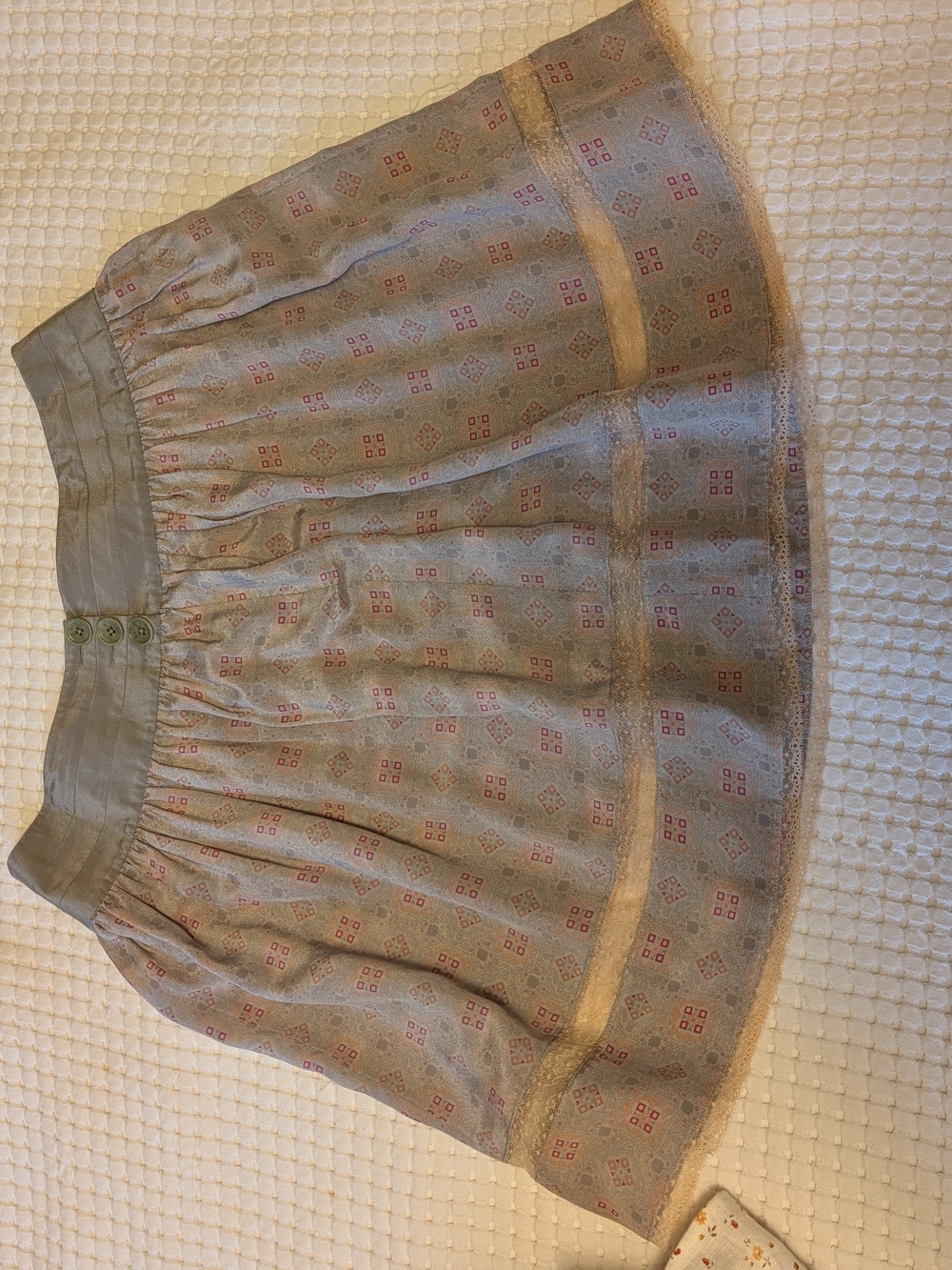 Zadig & Voltaire100% Silk Flowy Mini Skirt, Grey With Lace Detail Size EU40 - Picture 2 of 4